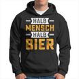 Halb Mensch Halb Bier Hoodie, Lustiges Spruch-Hoodie für Bierliebhaber