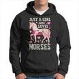 Horse Just A Girl Who Loves Horseback Riding Farm Flower Hoodie