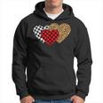 Leopard Heart Buffalo Plaid Heart Valentine Day Hoodie