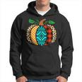 Leopard Print Pumpkin Plaid Aztec Southwest Teal Pumpkin Hoodie