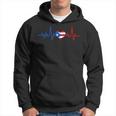 Puerto Rico Heart Puertorro Heartbeat Ekg Pulse Puerto Rican Hoodie