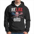 Relax Bro Lacrosse American Flag Lax Lacrosse Player Hoodie