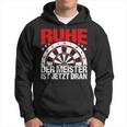 Rest Der Meister Ist Jetzt Dran Dart Spieler Schwarzes Hoodie