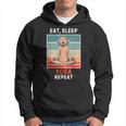 Retro Labrador Dog Eat Sleep Yoga Repeat Vintage Yoga Hoodie