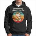 Retro Süße Katze Erste Brezel Dann Alles Andere Hoodie