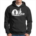 Salut Motard Humour Ombre Chinoise Lapin Main Moto Vintage Sweat à capuche