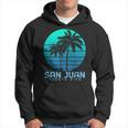 San Juan Puerto Rico Vintage Palm Trees Beach Souvenir Pride Hoodie