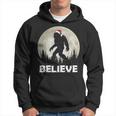 Santa Hat Bigfoot Believe Christmas Lights Rock Sasquatch Hoodie