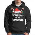 Seriously…We All Know I'm The Favorite Santa Hat Xmas Family Hoodie