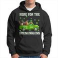 Here For The Shenanigans Leprechaun Goat St Patrick's Day Hoodie