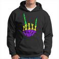 Skeleton Rock Hand Pocket Mardi Gras Bones Music Lover Band Hoodie