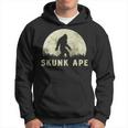 Skunk Ape Bigfoot Moon Silhouette Retro Believe Hoodie