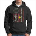 Softball Grandpa Us Flag Dad Patriotic Fathers Day Hoodie