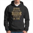Sweat à capuche Noir Février Génial 20 Ans Design Vintage Doré