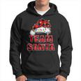 Team Santa Red Plaid Claus Hat Matching Family Christmas Hoodie