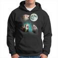 Three Ferrets Howl At Moon 3 Wolfs Wolves Parody Hoodie