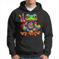 Tie-Dye Cool Frog Peace Sign Hippie Hoodie