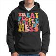 Treat People With Kindness Trendy Preppy Words On Back Hoodie
