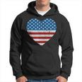 Usa Flag Heart 4Th July Red White Blue Stars Stripes Hoodie