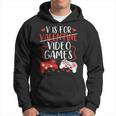 V Is For Video Games Valentine Gamer Valentines Day Boy Hoodie