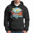 Vintage 80'S Colorado Maroon Bells Retro Mountains Graphic Hoodie