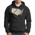 Vintage America Baseball Team Us Country Ball Map Merica Fan Hoodie