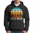 Vintage Retro Lets Rock Rock And Roll Guitar Music Hoodie