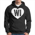 Wisconsin Heart Hometown State Pride Midwest Love Hoodie