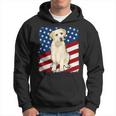 Yellow Labrador Dog American Flag Hoodie