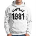 43Rd Birthday Awesome Since 1981 Decorations Vintage Retro Hoodie