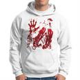Bloody Red Hands Blood Splatter Zombie Outbreak Graphic Hoodie