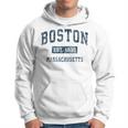 Boston Massachusetts Ma Vintage Sports Navy Print Hoodie