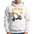 Children's Digger Birthday 'Ich Bin 4 Jahre Bausite' Hoodie