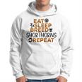 Eat Sleep Breed Cow Repeat Farmer Breeder Shorthorn Cattle Hoodie