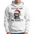 Christmas Cat Santa Hat Festive Hat Me Regret Hoodie
