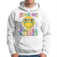 Peace Out Kindergarten Hippie Smile Face Last Day Of School Hoodie