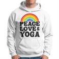 Peace Love & Yoga Regenbogen Hippie Retro Yoga Kapuzenpullover