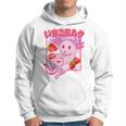 Retro Strawberry Milk Anime Kawaii Axolotl Strawberry Milk Pink Hoodie