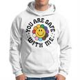 You Are Safe With Me Lgbtq Pride Ally Smile Face Back Hoodie