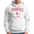 Springfield Illinois Il Vintage Sports Red Print Hoodie