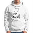 Sticatsi Sticazzi Phrase Ironic Writing With Cat Hoodie