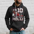 10Th Birthday Race Car 10 Year Old Let's Roll Toddler Boy Hoodie Gifts for Him