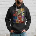 Abstract Brown Skin African American Tribal Mask Black Hoodie Gifts for Him