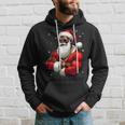 African American Santa Claus Family Christmas Black Hoodie Gifts for Him