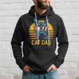 Best Cat Dad Fathers Day Kitty Daddy Papa Vintage Hoodie Gifts for Him