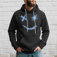 Blue Grunge Smile Blue Color Graphic Hoodie Gifts for Him