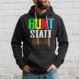 Bunt Statt Braun Hoodie, Farbblock-Schrift Design, Schwarzes Tee Geschenke für Ihn