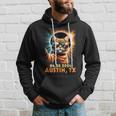 Cat Taking A Selfie Total Solar Eclipse 2024 Austin Texas Hoodie Gifts for Him