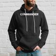 Commander Insignia Text Apparel US Military Hoodie Gifts for Him