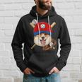 Corgi Baseball Dog Lovers Baseball Player Hoodie Gifts for Him